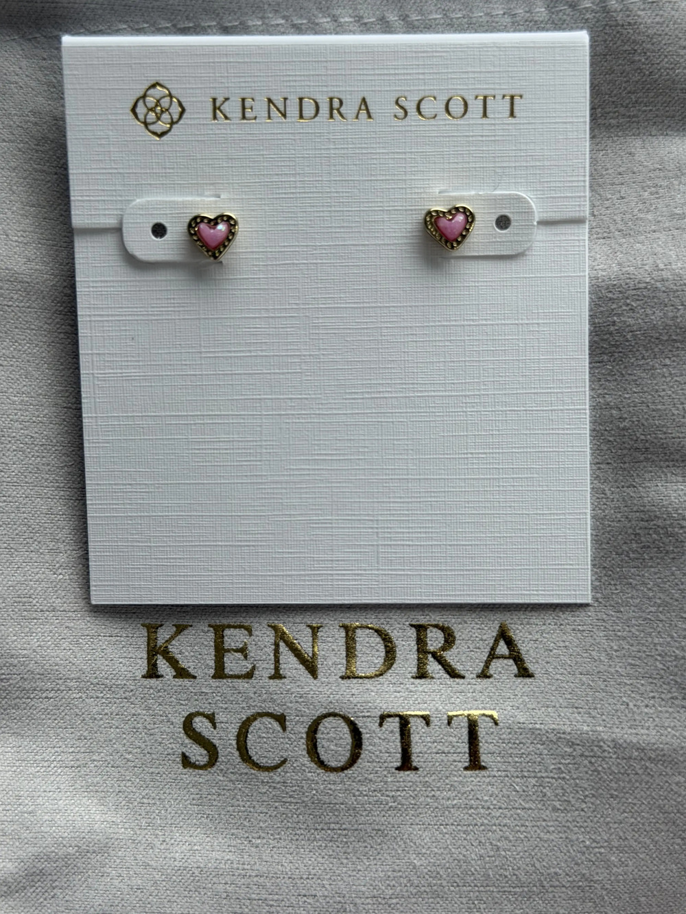 Kendra Scott pink heart earrings
